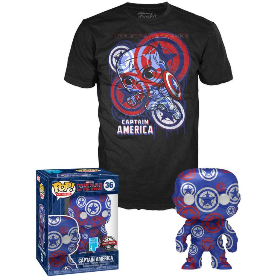 Marvel - Captain America (Exclusive) Funko Pop Figur & T-Shirt