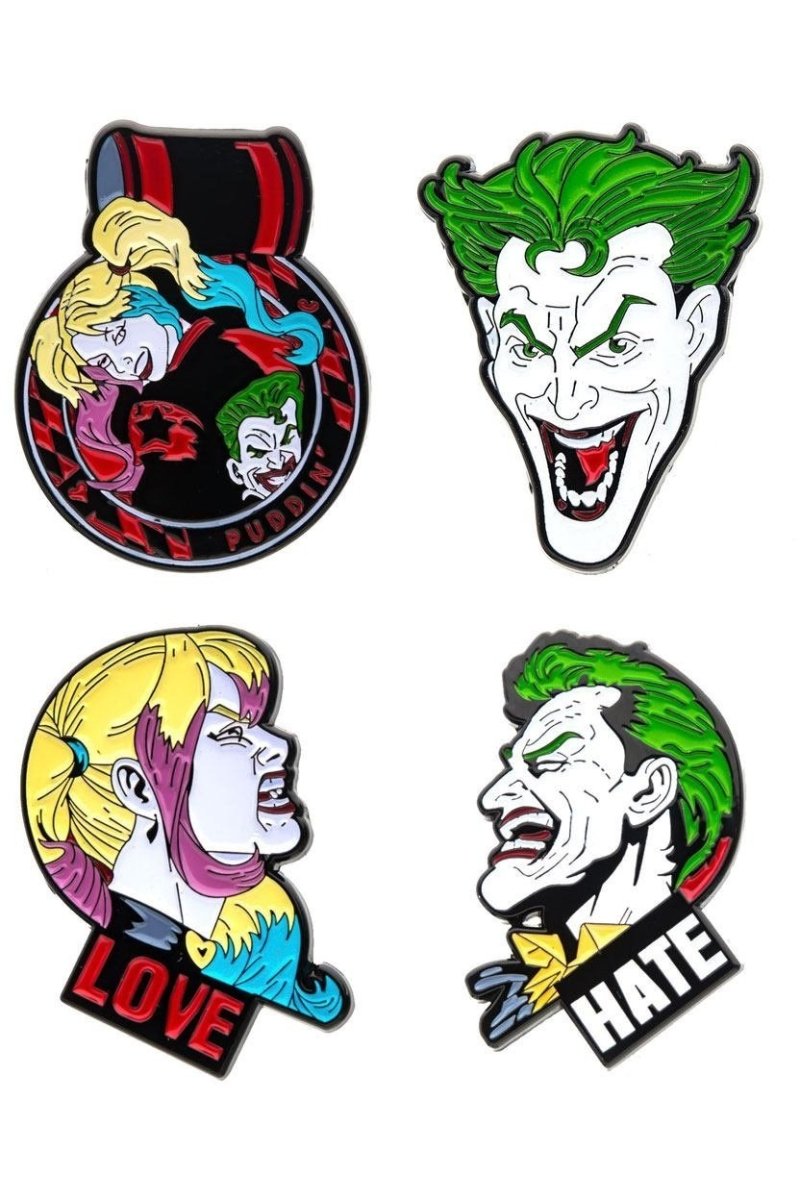 DC Comics | Joker and Harley Quinn Ansteck-Pin 4er-Set - Stuffbringer